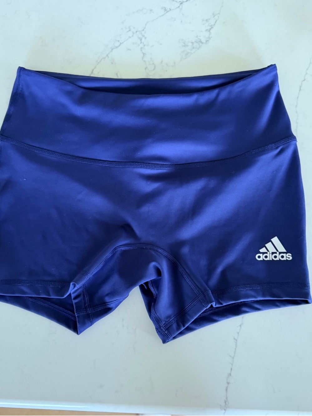 adidas Women's High-Waist Athletic Shorts, navy